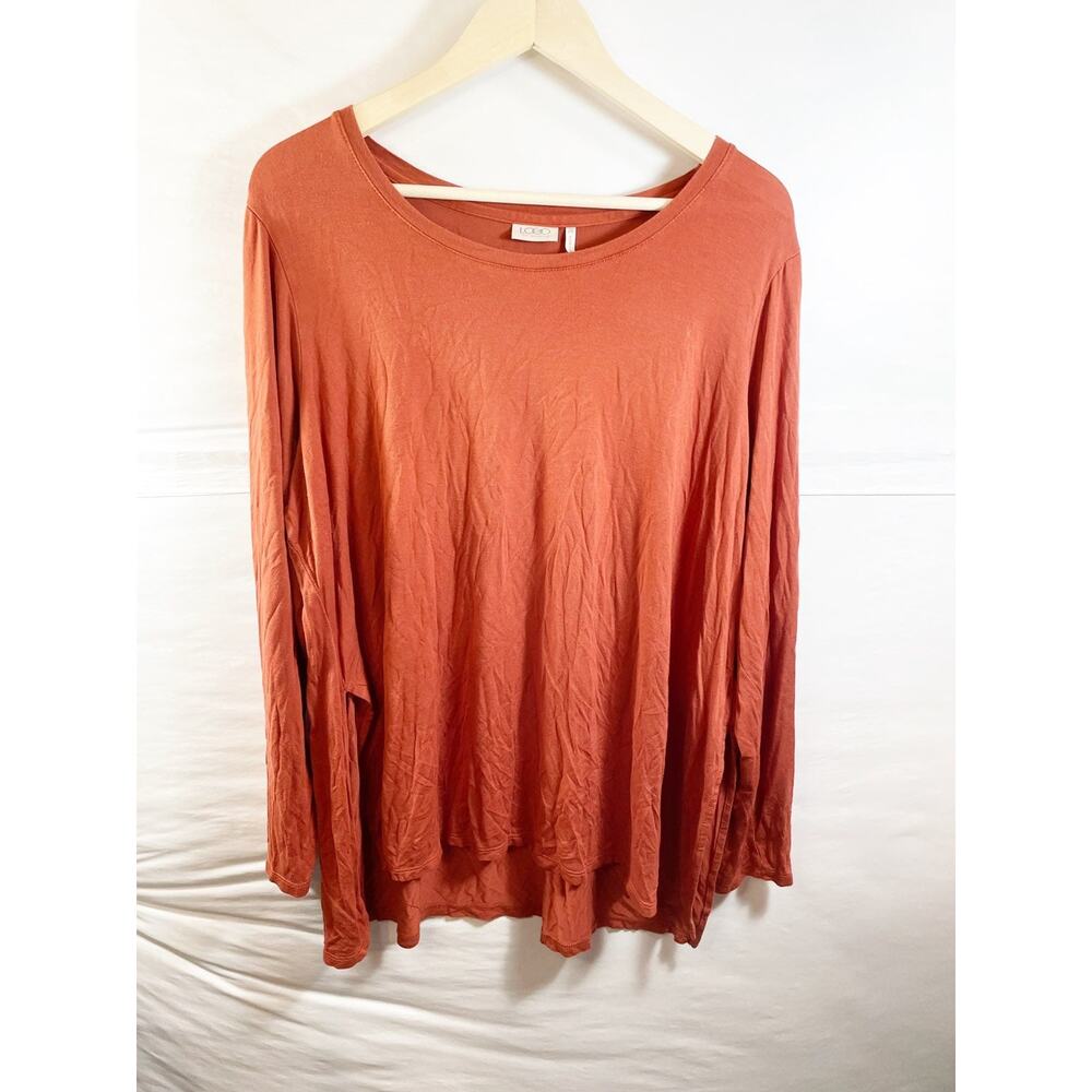 LOGO by Lori Goldstein Burnt Orange Long Sleeve Top Size 2X